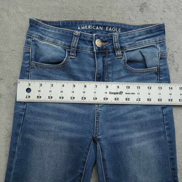 American Eagle Jeans Women's Size 2/25 Long Blue High-Rise Jegging 30.5" Inseam - Picture 7 of 16